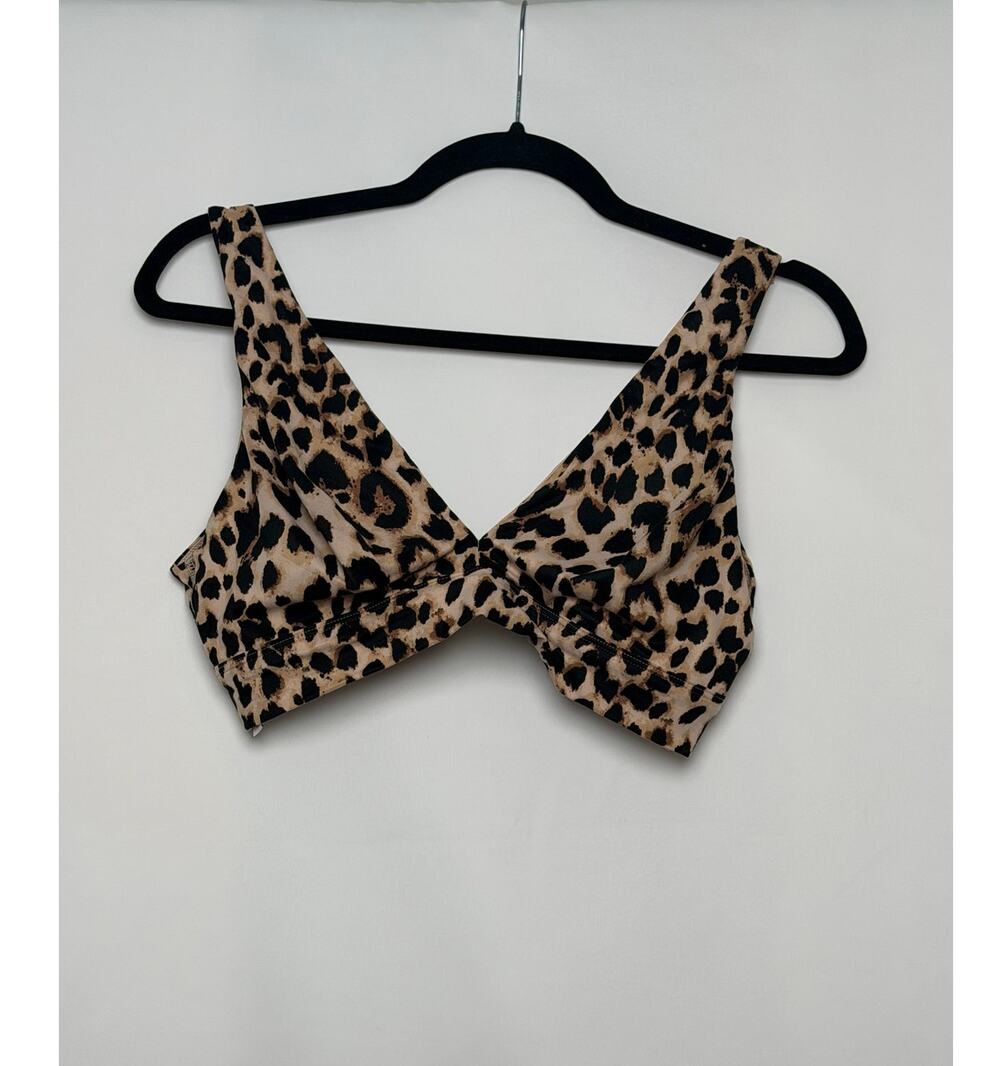 Victoria's Secret Leopard Print Wireless Bralette Bra XL Twist Front Animal